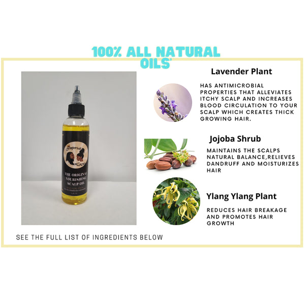 100% Natural hair oil. Made with Lavender plant, jojoba  and ylang ylang.  This oil helps relieve dandruff and itchy scalp